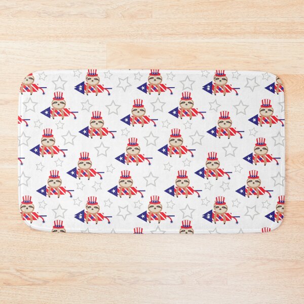 Item preview, Sloth patriotic seamless pattern designed and sold by WaveOcean123.