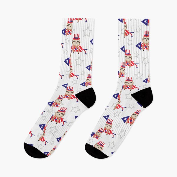 Item preview, Sloth patriotic seamless pattern designed and sold by WaveOcean123.