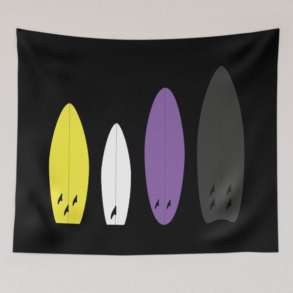 Item preview, Non Binary Surfer Pride Gift, NonBinary Enby Surf, Non Binary Enby Surfboard Surfing, LGBT+ Surf board designed and sold by ArtsyloShop.