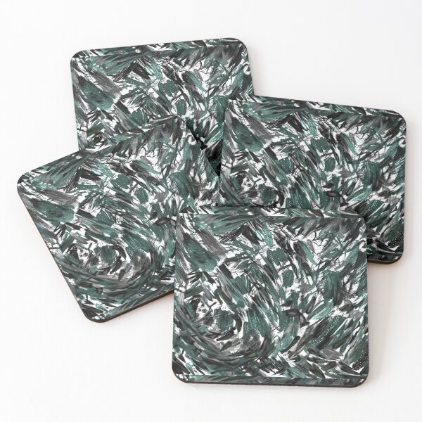 Item preview, Teal Gray Black Metallic Abstract Art designed and sold by hopecope.