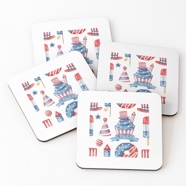 Item preview, Independence day pattern watercolor designed and sold by WaveOcean123.