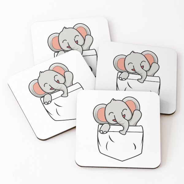 Item preview, Cute Cartoon Elephant In Pocket designed and sold by NoSpecialShop.