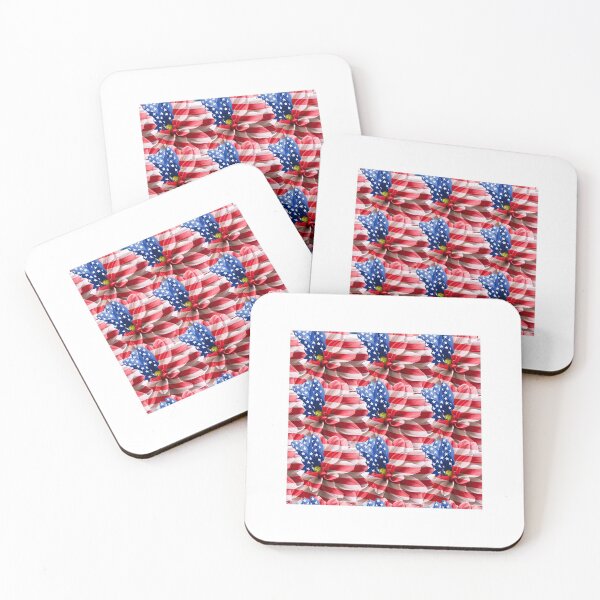 Item preview, Flower USA Flag Art pattern designed and sold by WaveOcean123.