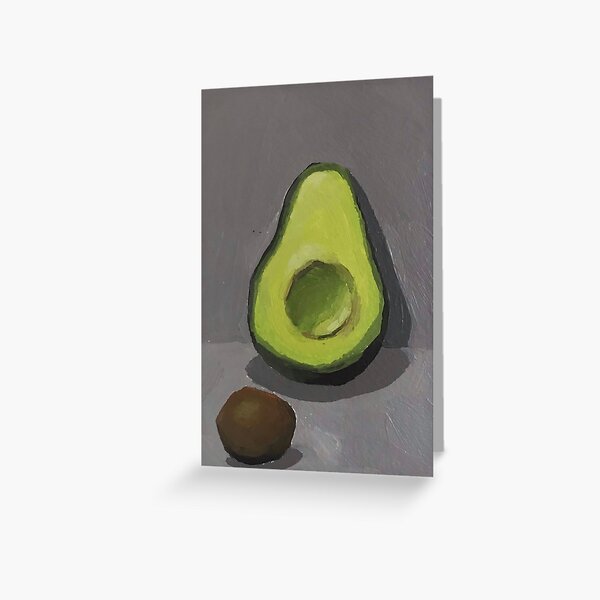 Pitted Avocado Painting Greeting Card
