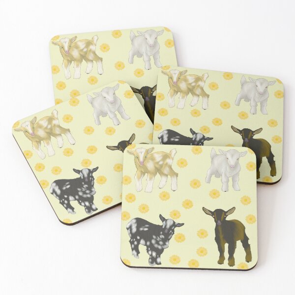 Item preview, Baby Goats Sunflowers Pattern designed and sold by Ashley Gagnon.