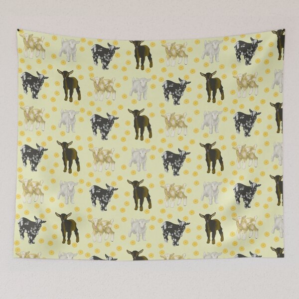 Item preview, Baby Goats Sunflowers Pattern designed and sold by Ashley Gagnon.