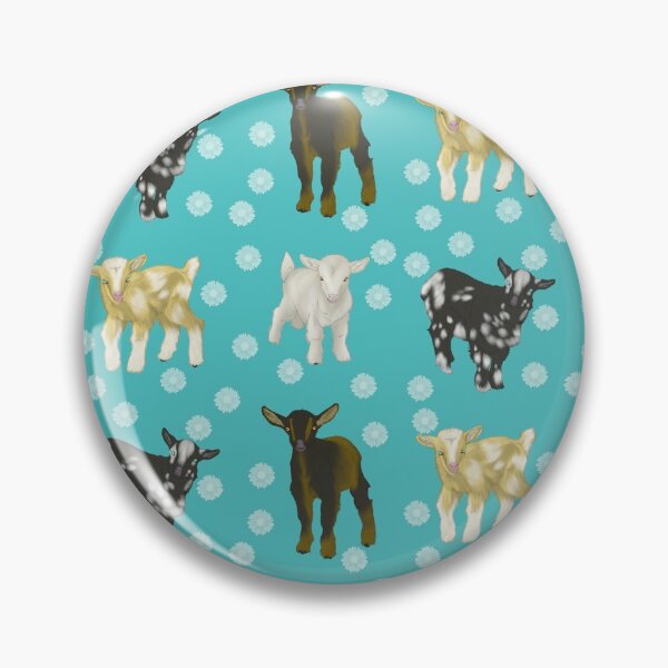 Item preview, Baby Goats Sunflowers Pattern Blue designed and sold by Ashley Gagnon.