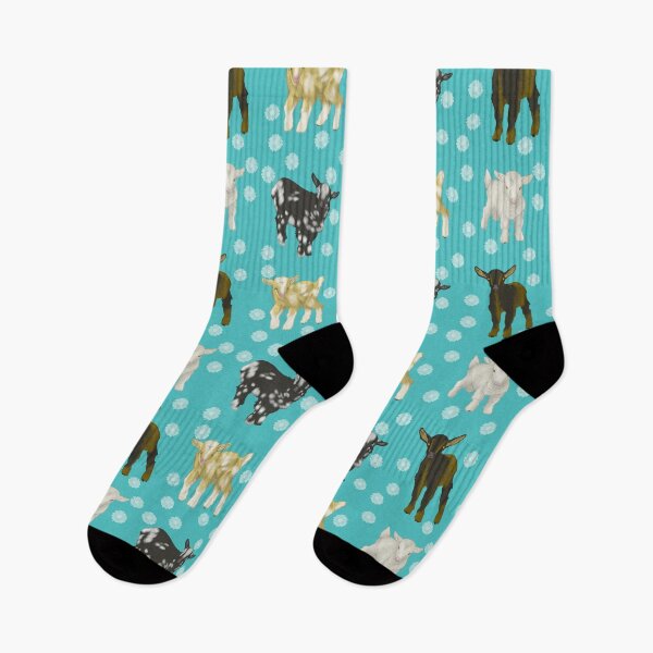 Item preview, Baby Goats Sunflowers Pattern Blue designed and sold by Ashley Gagnon.