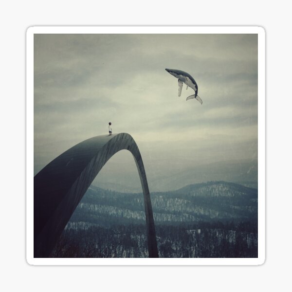 Boy and the flying whale Sticker