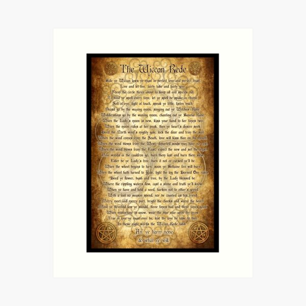 Item preview, Wiccan Rede with Parchment Background designed and sold by Naumaddic Arts.