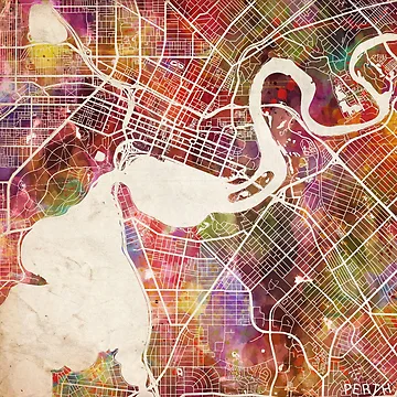 Artwork thumbnail, Perth map by MapMapMaps
