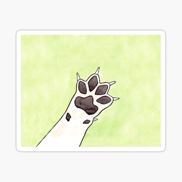 Dog Paw - Watercolour Illustration of a Grey Dog Paw Sticker