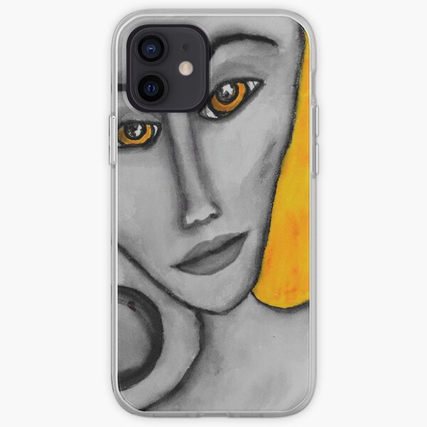 Grey Faced Girl iPhone Soft Case