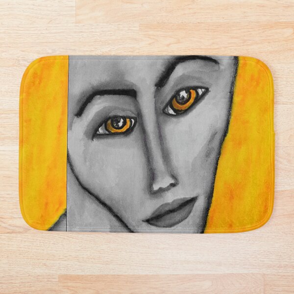 Grey Faced Girl Bath Mat
