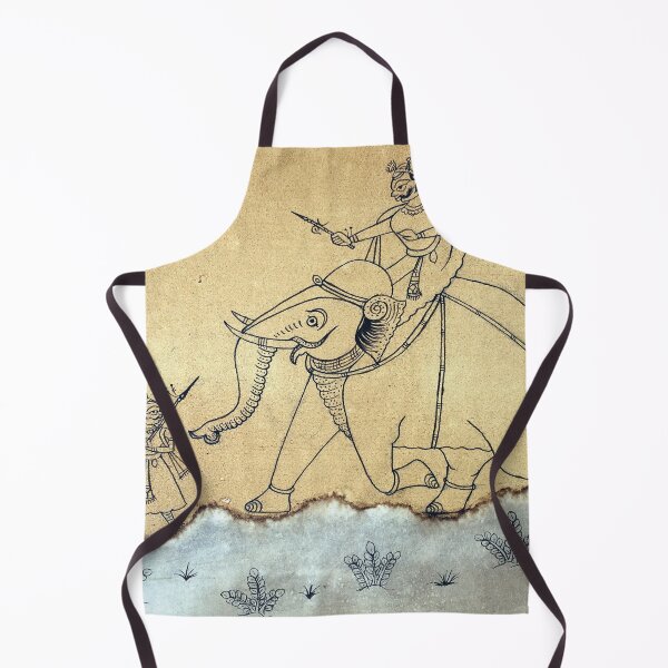 Item preview, "Hunting time with Elephant" old indian folk art scene | Phad painting designed and sold by gopalpjoshi.