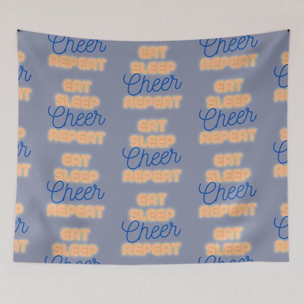 Item preview, Eat Sleep Cheer Repeat in Orange and Blue designed and sold by GeoTeasters.