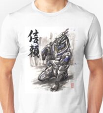 Mass Effect Garrus Sumie style with Japanese Calligraphy Unisex T-Shirt