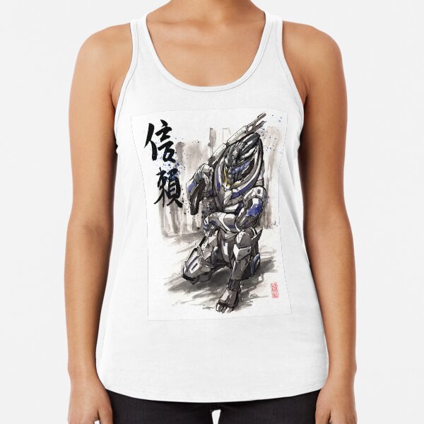 Style Mass Effect Garrus Sumie avec calligraphie japonaise Débardeur dos nageur