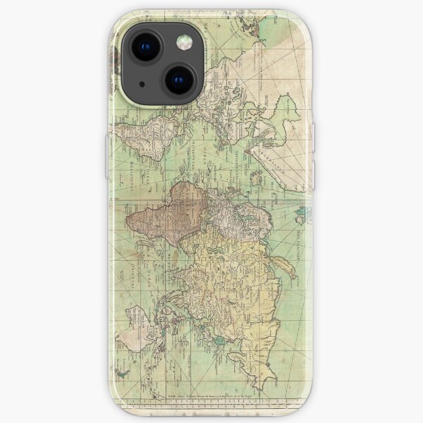 Vintage Karte der Welt (1778) iPhone Flexible Hülle