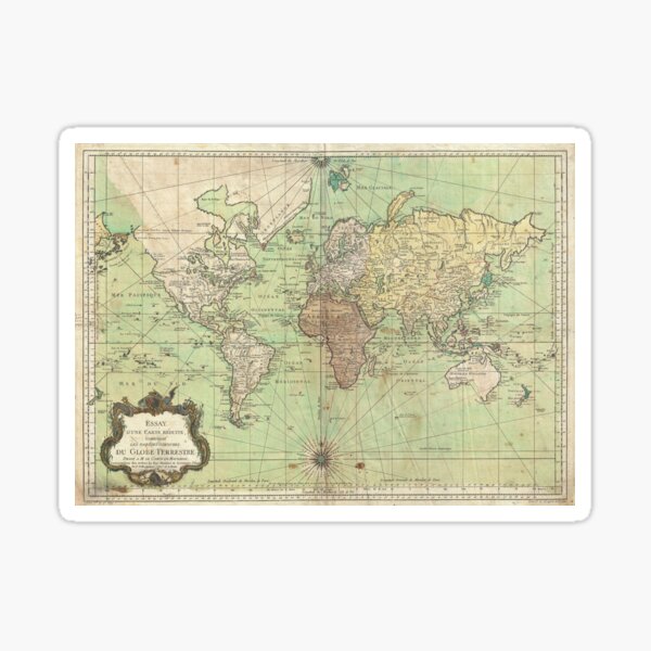 Item preview, Vintage Map of The World (1778) designed and sold by BravuraMedia.
