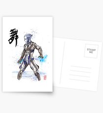 Mass Effect Liara Sumie style with Japanese Calligraphy Postkarten