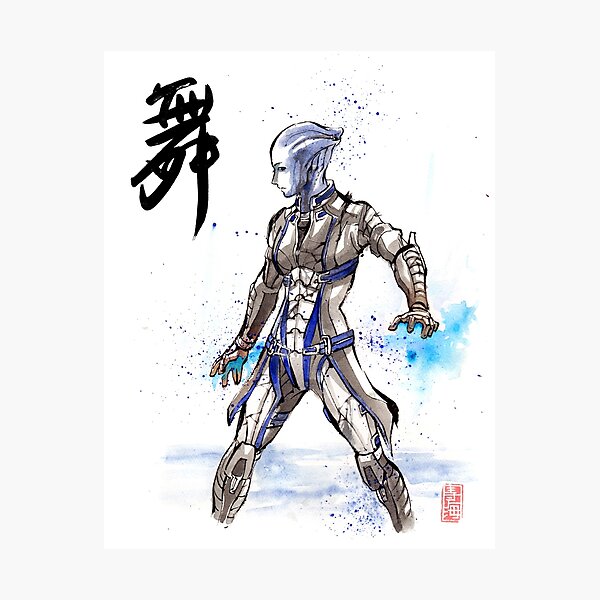 Item preview, Mass Effect Liara Sumie style with Japanese Calligraphy designed and sold by Mycks.