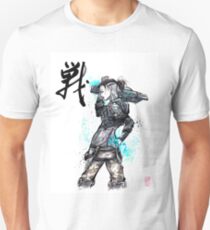 Jack from Mass Effect Sumie Style with calligraphy FIGHT Unisex T-Shirt