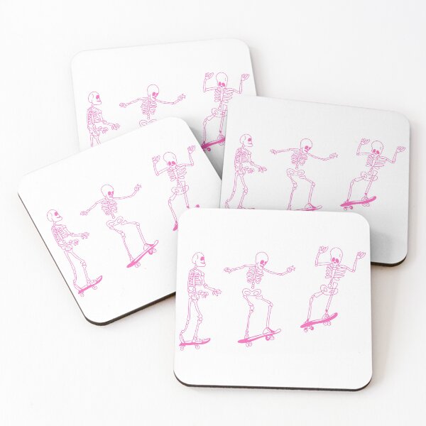 Item preview, pink skeletons on skateboards  designed and sold by mollsdesignss.