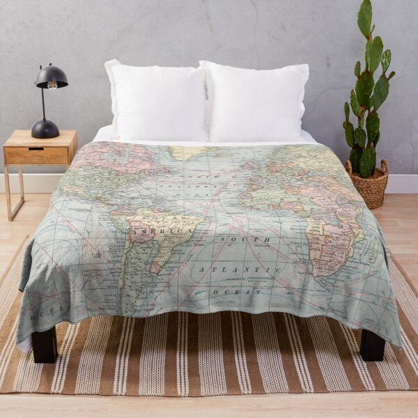 Vintage World Map (1901) Throw Blanket