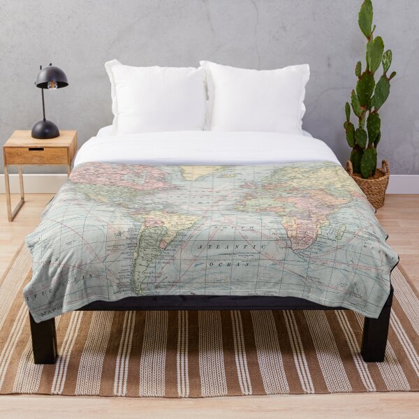 Vintage World Map (1901) Throw Blanket