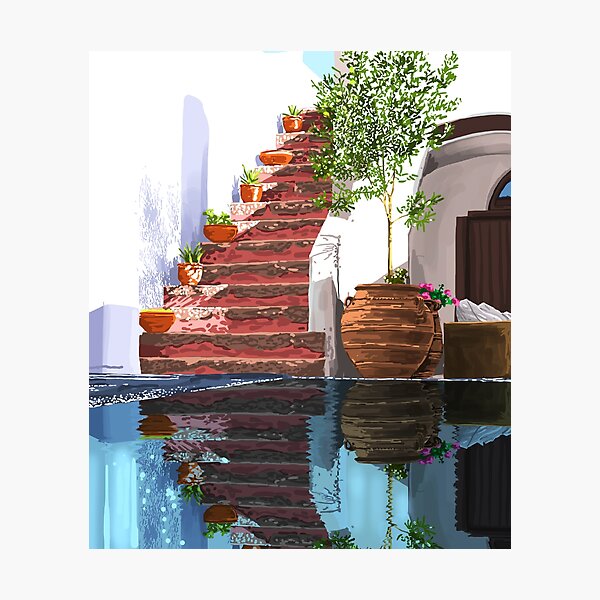 Item preview, Serenity Weekend | Mindful Travel Greece Architecture | Rustic Earthy Swim Pool | Peace & Positivity designed and sold by 83oranges.