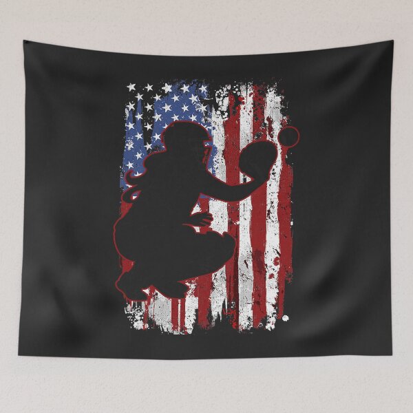 Item preview, Softball Catcher American Flag Softball Player  designed and sold by jadynbennionv.
