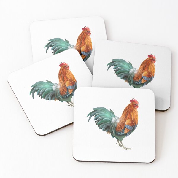 Item preview, Chicken with Flower Watercolor Illustration Sticker. designed and sold by Grapic-Man.
