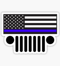 Jeep Police Blue Line Flag Sticker