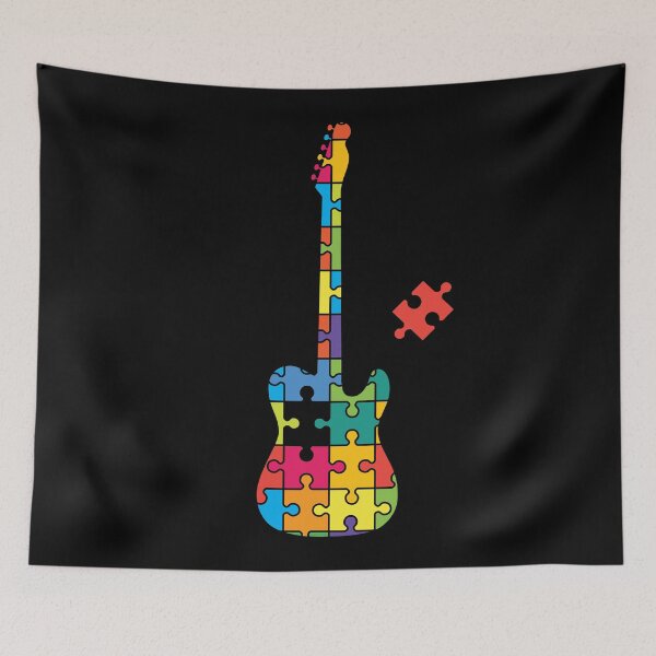 Artikelvorschau, Color Puzzle T-Style E-Gitarre Silhouette entworfen und verkauft von nightsworthy.