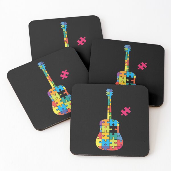 Item preview, Color Puzzle Acoustic Guitar Silhouette designed and sold by nightsworthy.