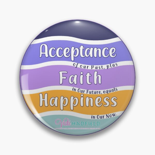 Item preview, Acceptance Faith Happiness : Inspirational Quote - mustard mauve teal Wavy Retro Sunset in Circle ~ Vicki Hadfield designed and sold by Printable Pressies.