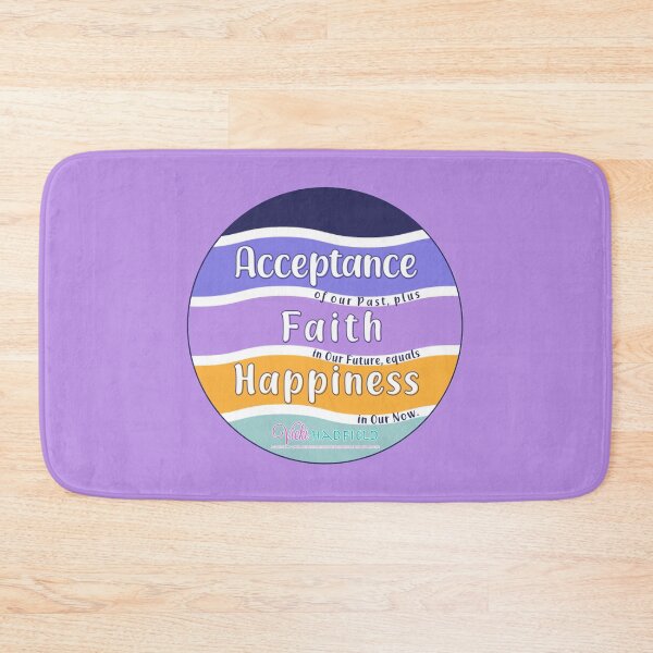 Item preview, Acceptance Faith Happiness : Inspirational Quote - mustard mauve teal Wavy Retro Sunset in Circle ~ Vicki Hadfield designed and sold by Printable Pressies.