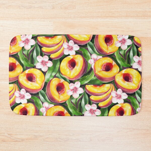 Item preview, Luscious Peach Orchard on plum purple  designed and sold by Perrin Le Feuvre.