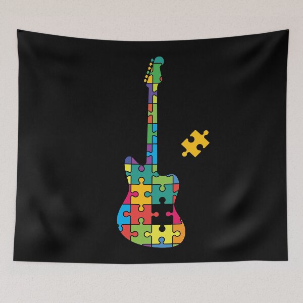 Item preview, Color Puzzle Offset Style Electric Guitar Silhouette designed and sold by nightsworthy.