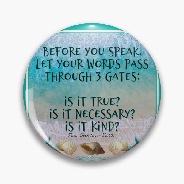 Item preview, 3 Gates of Speech : Inspirational Quote - Rumi, Socrates or Buddha - Seaside theme ~ Vicki Hadfield designed and sold by Printable Pressies.