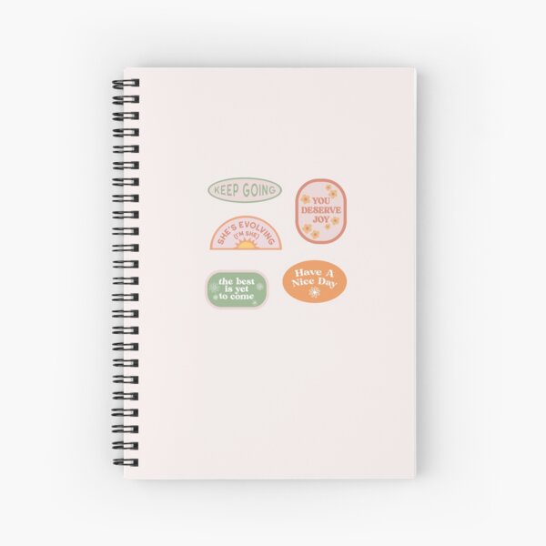 Aesthetic Pastel Stamp Sticker Pack Spiral Notebook