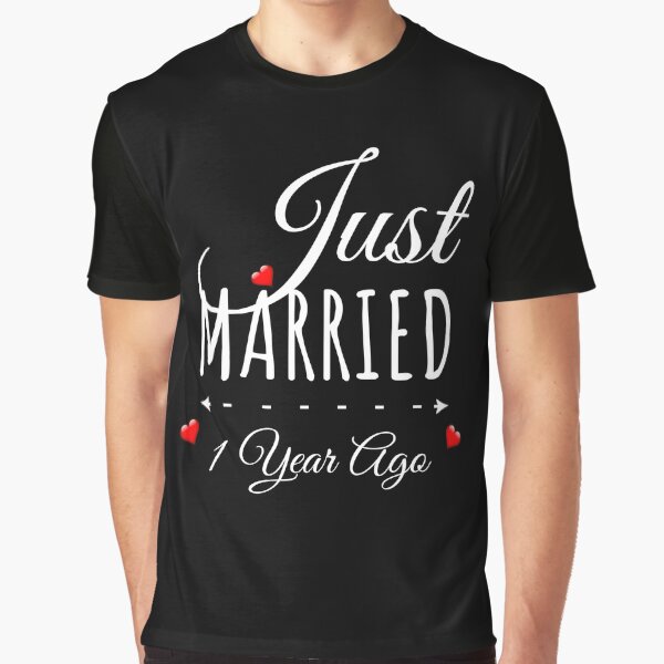 Item preview, Just Married 1 Year Ago - 1st Wedding Anniversary, 1 Year Anniversary Gift For Couple designed and sold by Mozaic Clothes.