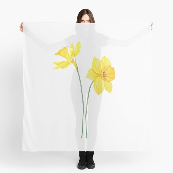 Item preview, hand painted yellow daffodils watercolor painting designed and sold by ColorandColor.