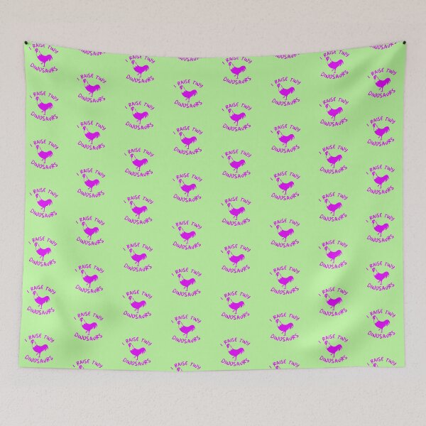 Item preview, I Raise Tiny Dinosaurs -funny chicken design in purple text designed and sold by katiekendall.