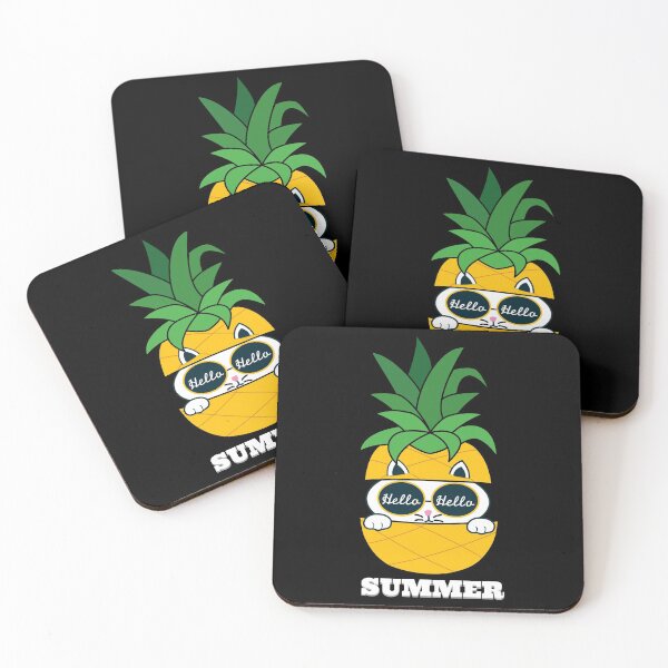 Item preview, Pineapple Cat With Sunglasses And Hello Sweet Summer designed and sold by unikohomestyle.
