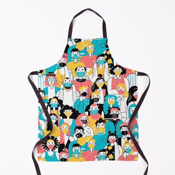 Item preview, Crowd People Wearing Medical Masks Protecting Themselves from Virus Seamless Pattern Coronavirus Concept designed and sold by Peekonet.