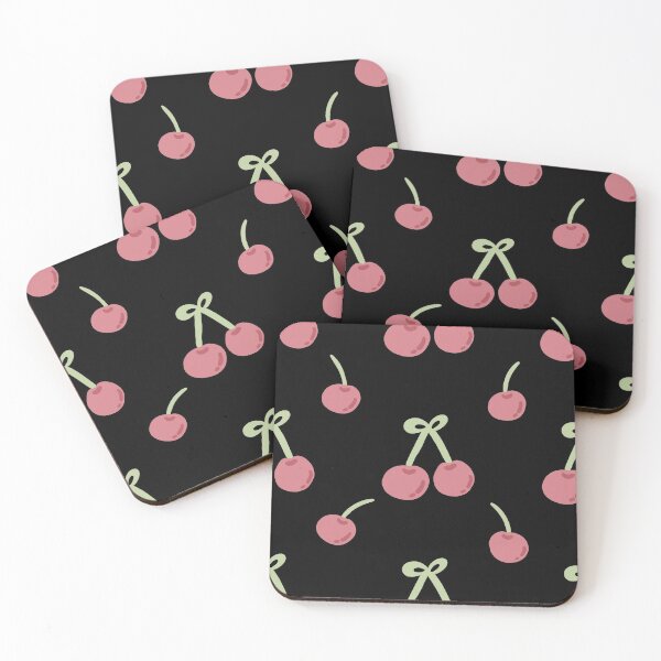 Item preview, Black Red Cherries Pattern designed and sold by cimong.
