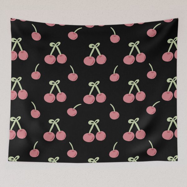 Item preview, Black Red Cherries Pattern designed and sold by cimong.