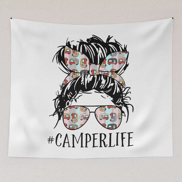 Item preview, Camping Life Messy Bun Hair Mother's Day 2021 Camping Lovers designed and sold by SuzyTanner.